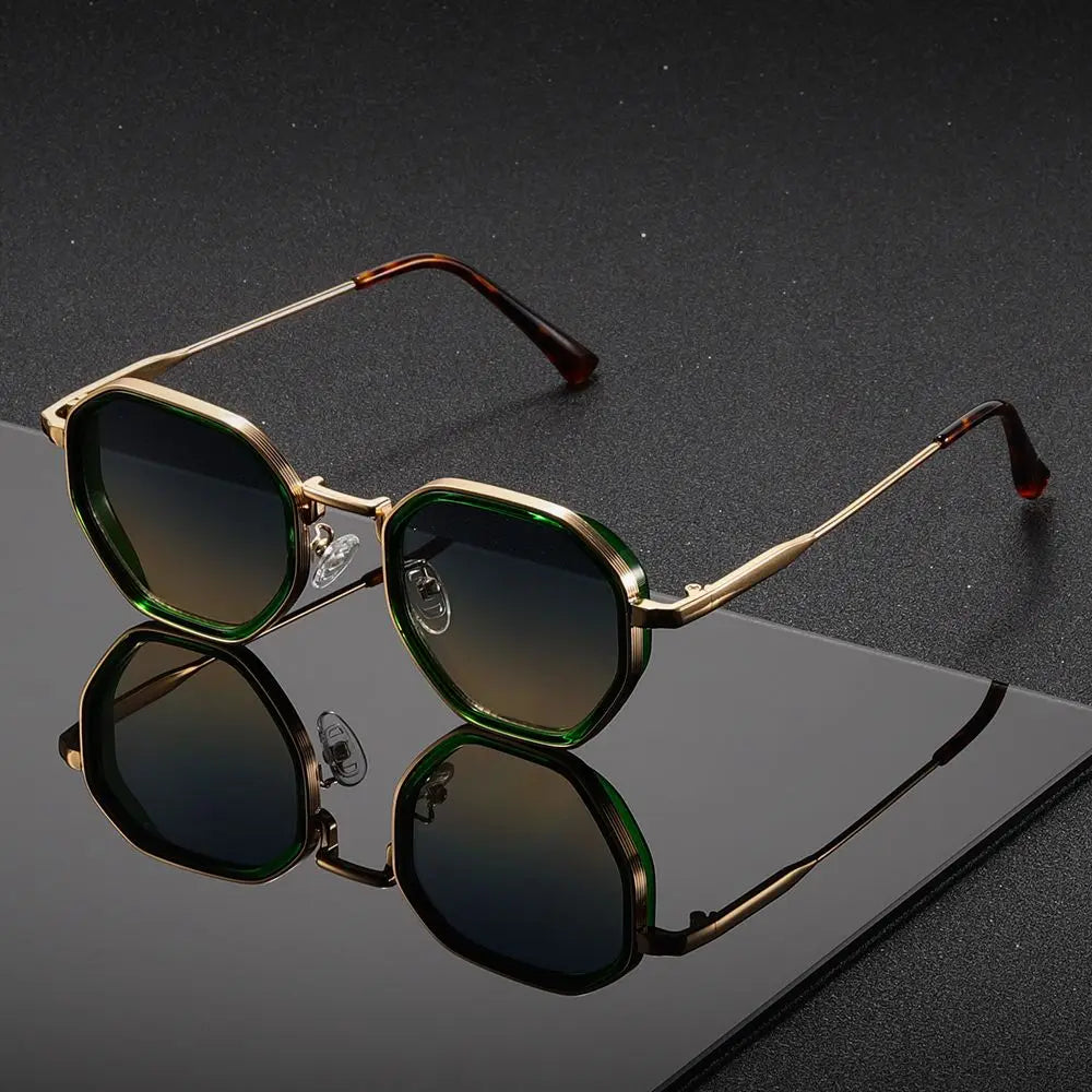 Lunettes de soleil unisexes rondes métal – Vintage Irregular Punk – UV400 – CEYYOR