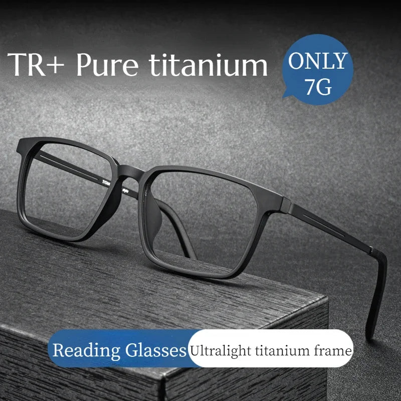 Lunettes de lecture hommem/femme – Titane pur haute qualité – Anti-lumière bleue – Dioptrie +1.0 à +4.0 – KLASSNUM