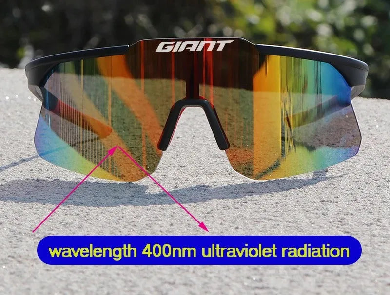 Lunettes de cyclisme Giant 2025 – UV400, Anti-Buée, Étui inclus – Homme/Femme