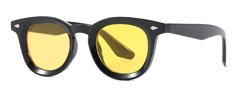 Lunettes de soleil rondes rétro Samjune – Verres Ocean Clear – UV400 – Homme/Femme – Rivets