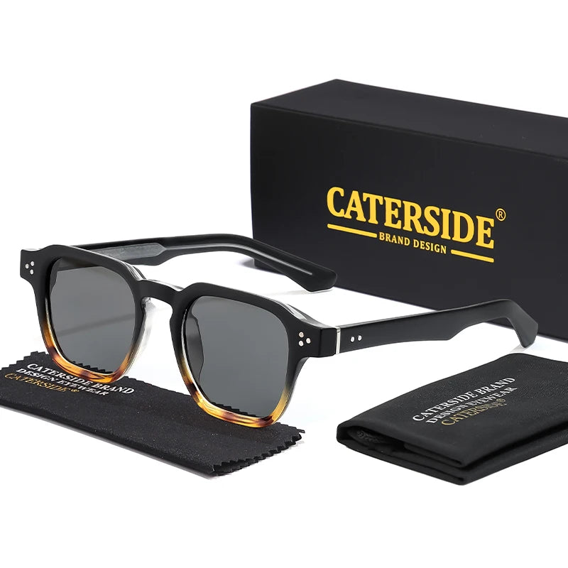 Lunettes de soleil classiques carrées CATERSIDE – Homme – Luxe – Voyage Plage Festival Cadeaux