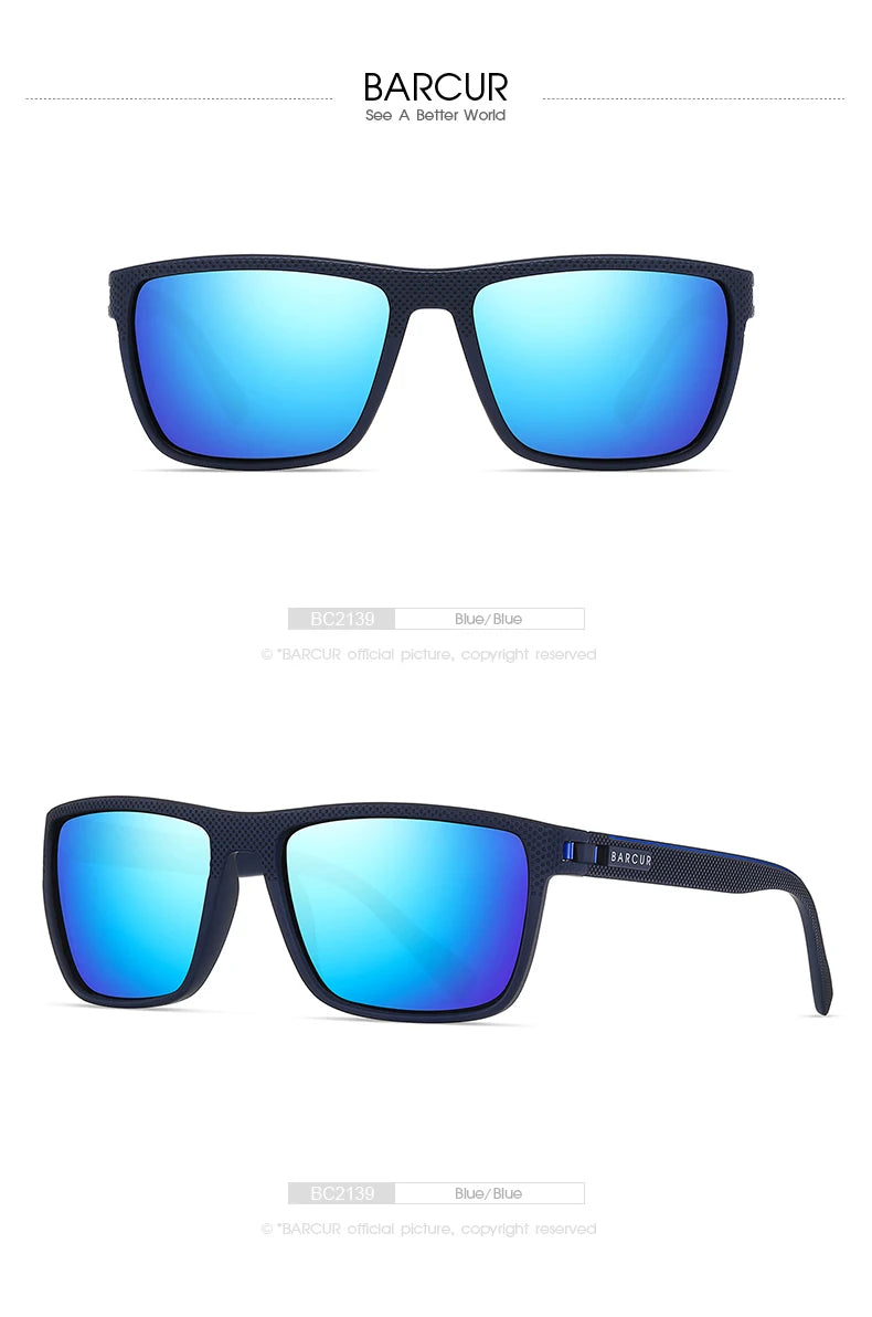Lunettes BARCUR Design TR90 – Hommes – Sport légères polarisées – Protection UVAB