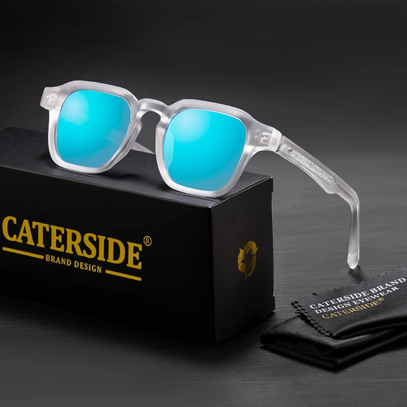 Lunettes de soleil classiques carrées CATERSIDE – Homme – Luxe – Voyage Plage Festival Cadeaux