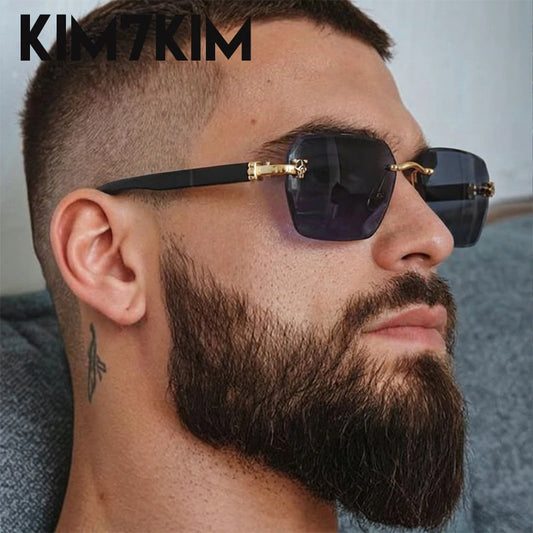 Lunettes Rimless Photochromiques KIM7KIM – Carré Vintage 2026 – Homme – Luxe