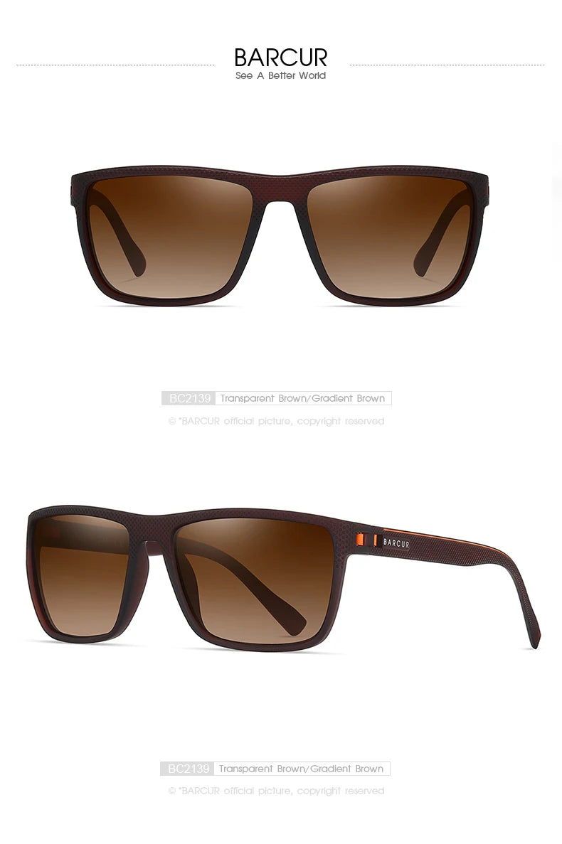 Lunettes BARCUR Design TR90 – Hommes – Sport légères polarisées – Protection UVAB