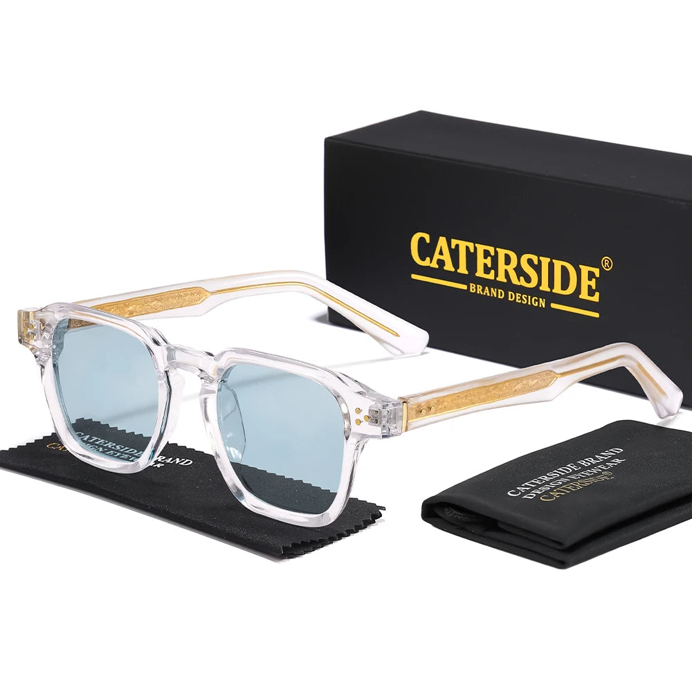 Lunettes de soleil classiques carrées CATERSIDE – Homme – Luxe – Voyage Plage Festival Cadeaux