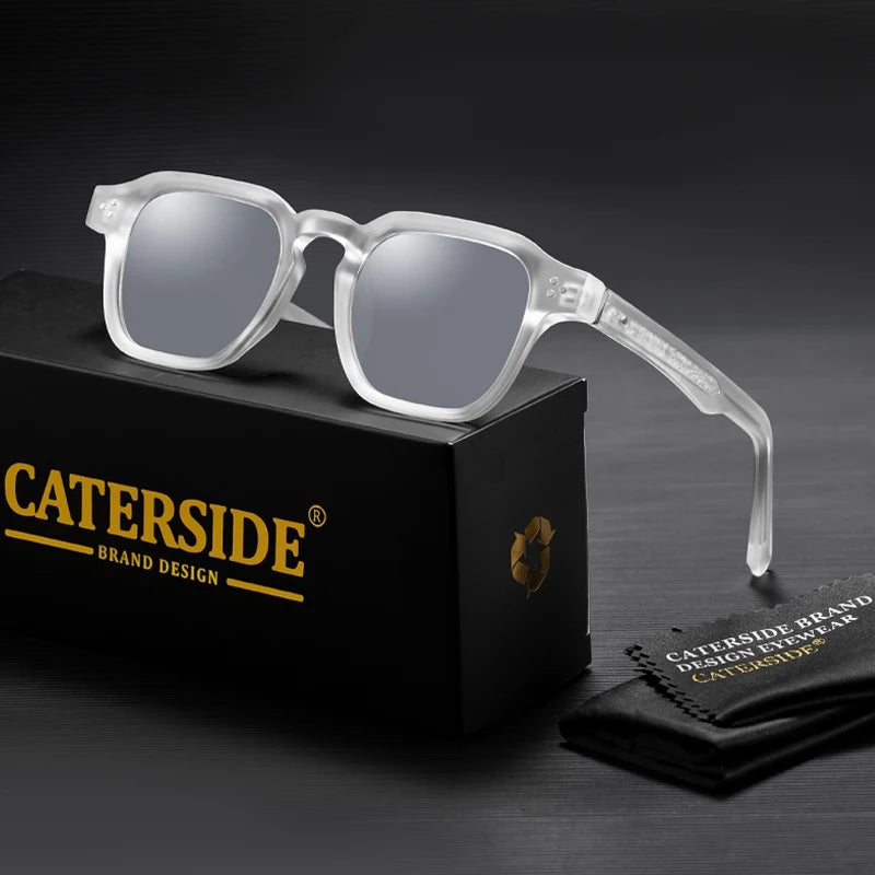 Lunettes de soleil classiques carrées CATERSIDE – Homme – Luxe – Voyage Plage Festival Cadeaux