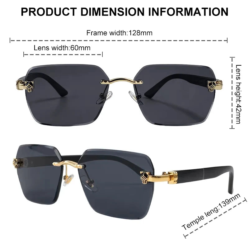 Lunettes Rimless Photochromiques KIM7KIM – Carré Vintage 2026 – Homme – Luxe