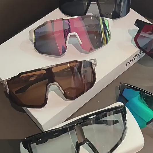 Lunettes de Cyclisme UV400 Homme/Femme – Anti-UV – Sports Outdoor (Randonnée, Escalade, VTT) – Grande Monture Oversized